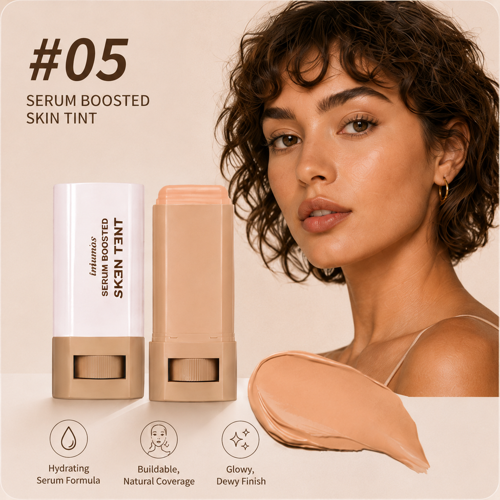 Serum Boosted Skin Tint Stick – Hydrating Foundation Balm with Buildable Coverage