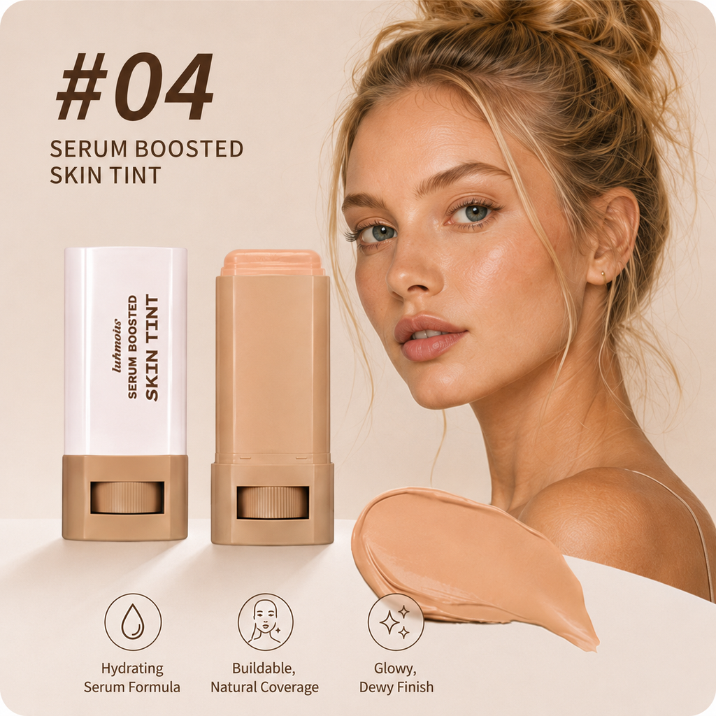 Serum Boosted Skin Tint Stick – Hydrating Foundation Balm with Buildable Coverage