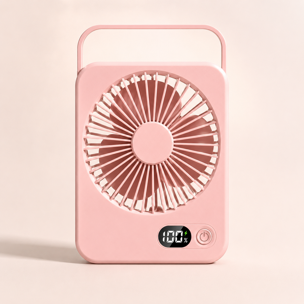 Rechargeable Portable Desk Fan – 5-Speed Hanging & Standing Cooling Fan