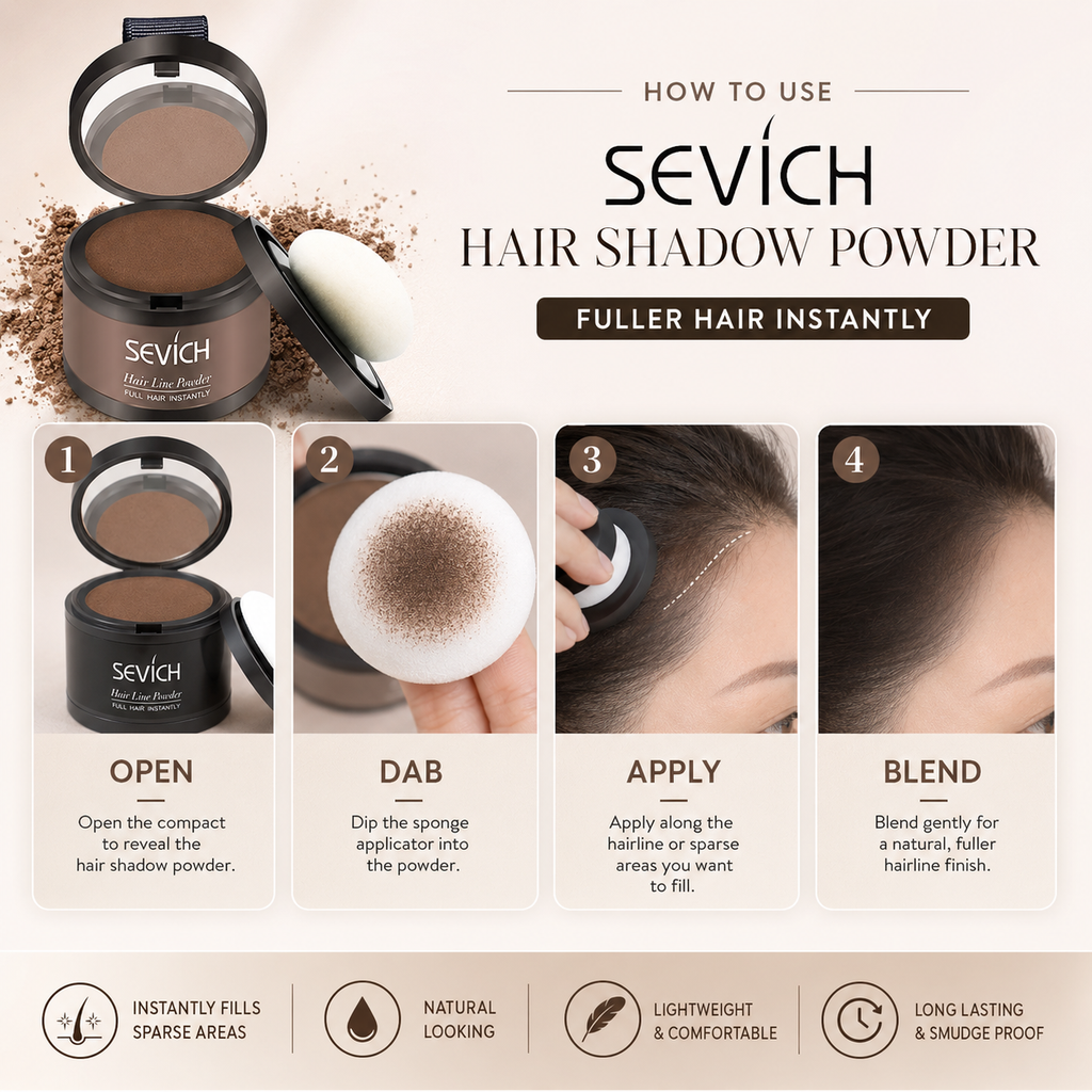 Sevich Hair Shadow Powder – Instant Hairline Touch-Up & Root Cover-Up Compact