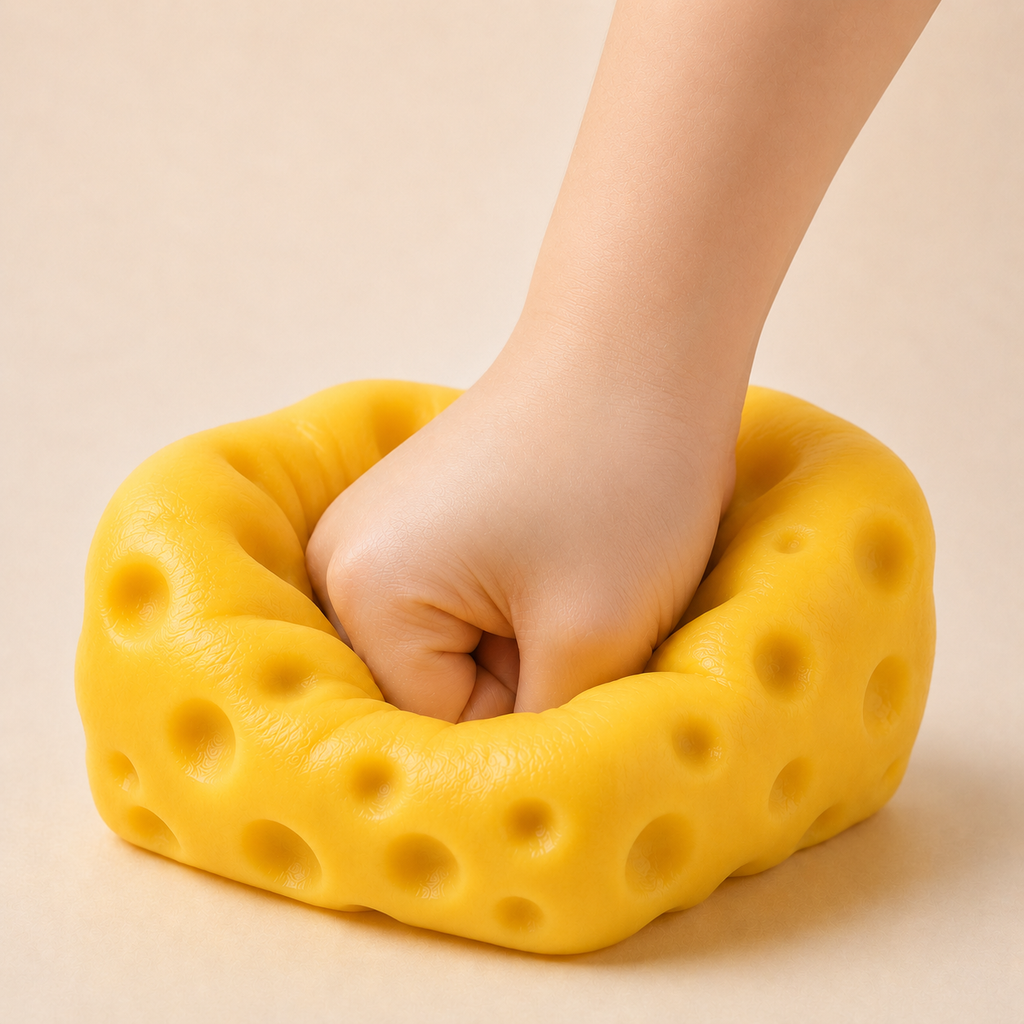 Squishy Cheese Cube Stress Relief Toy – Slow Rebound Fidget Cube