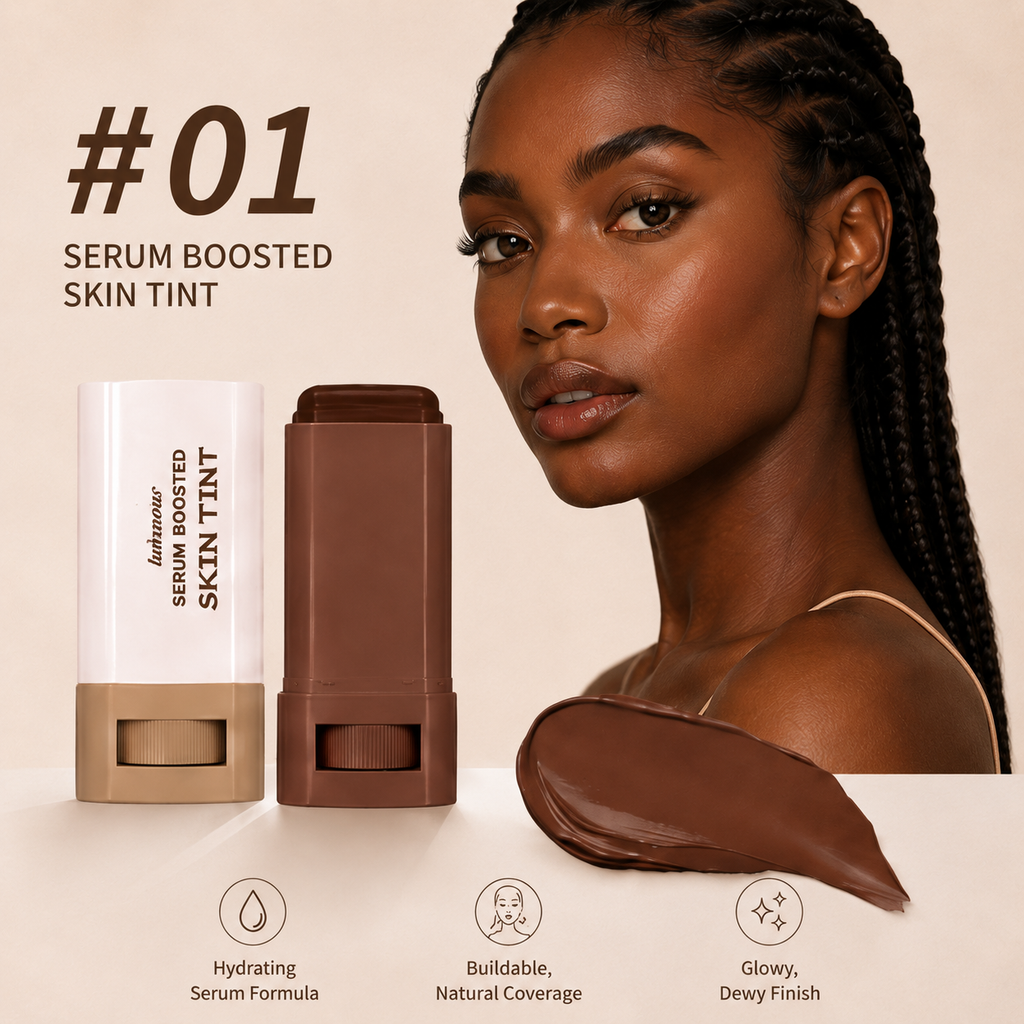 Serum Boosted Skin Tint Stick – Hydrating Foundation Balm with Buildable Coverage
