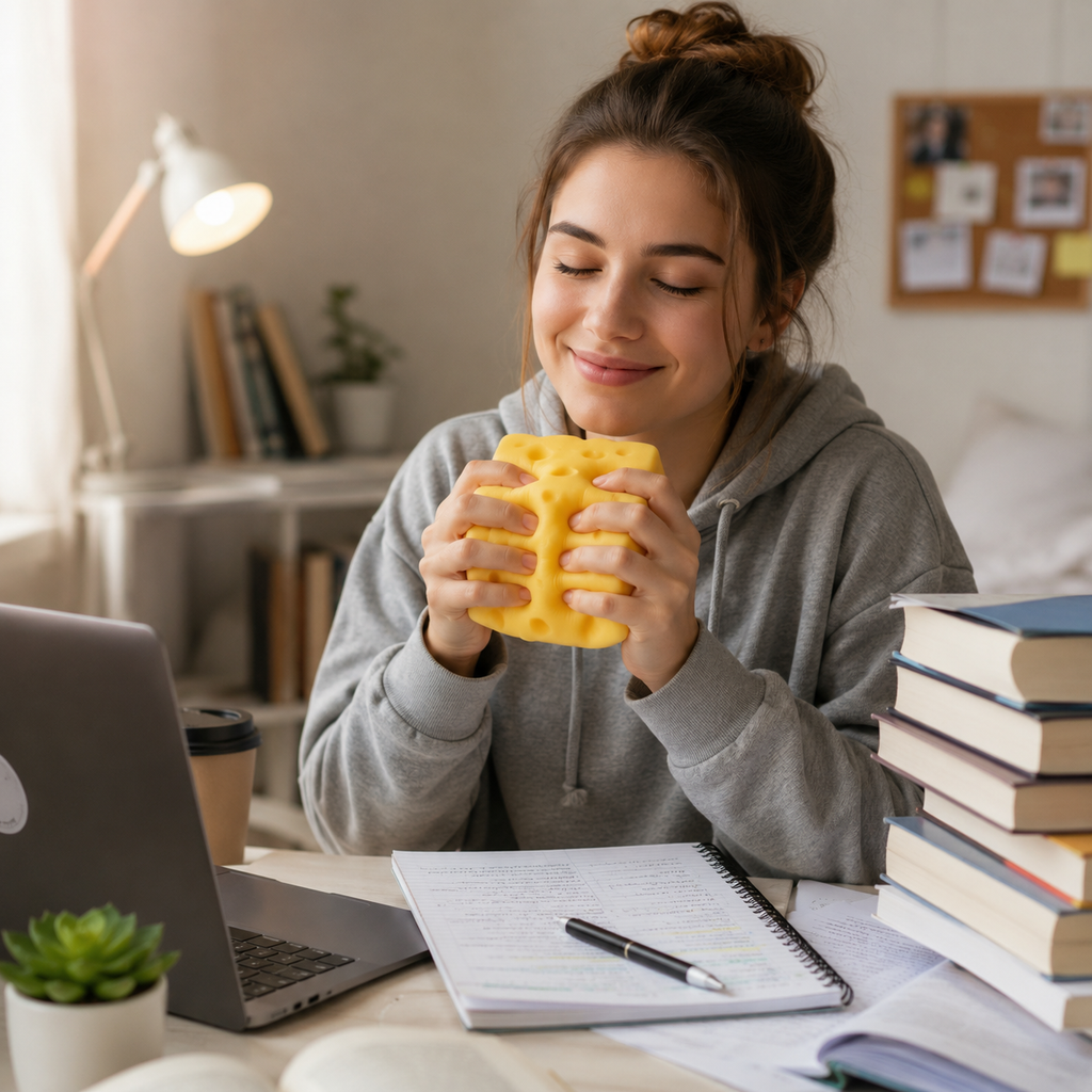 Squishy Cheese Cube Stress Relief Toy – Slow Rebound Fidget Cube
