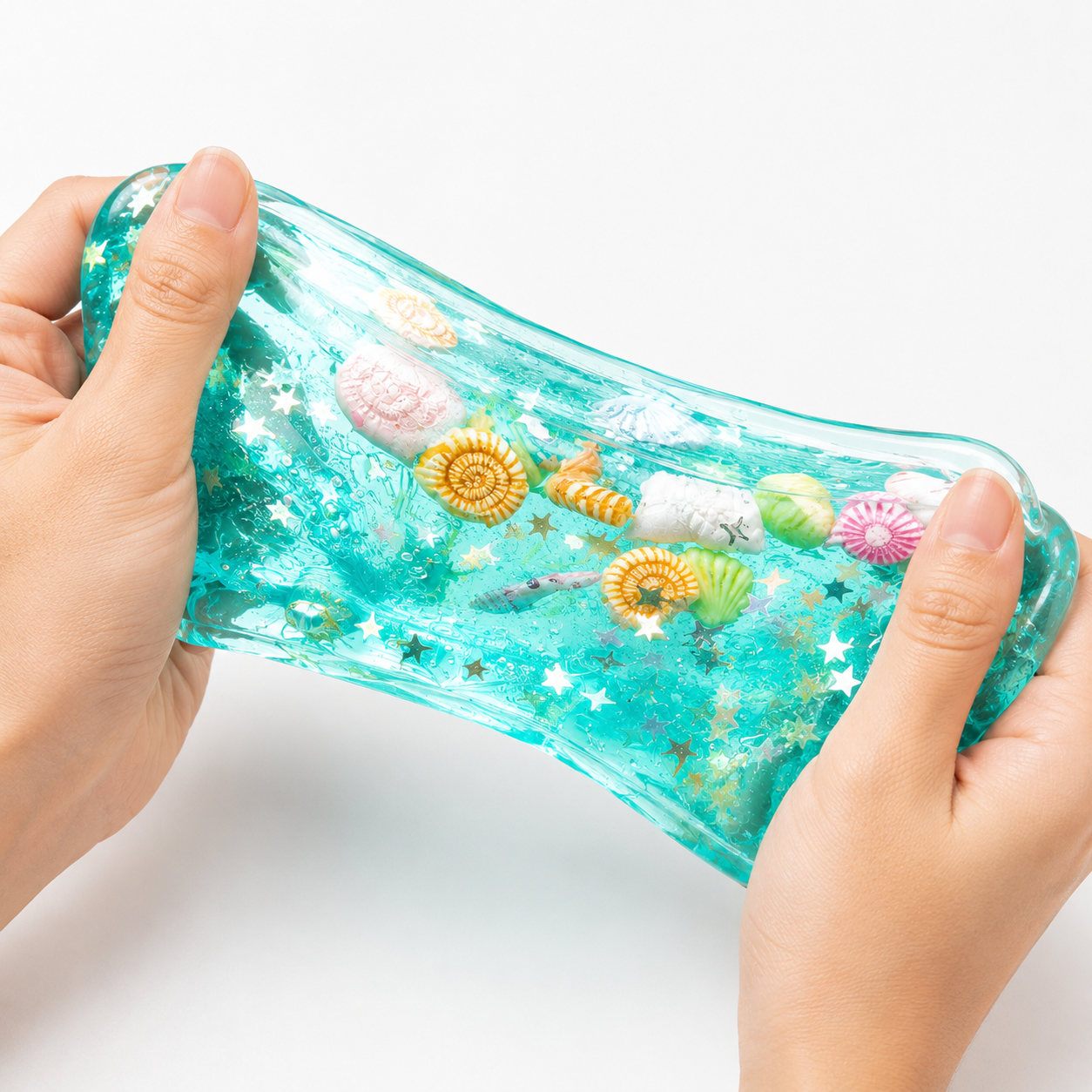 3D Ocean Cube Squishy Fidget Toy – Shell Sensory Stress Relief Toy