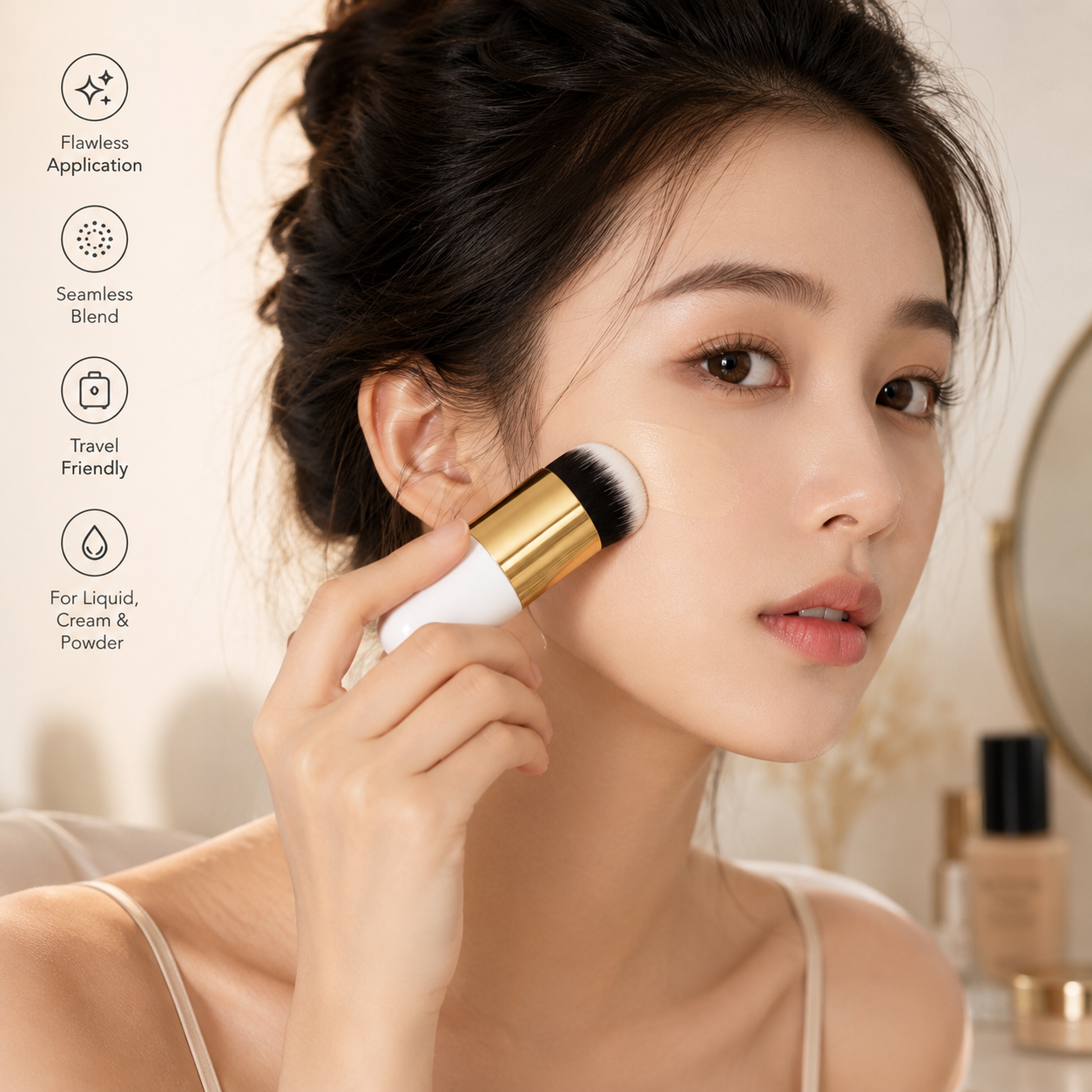 Chunky Kabuki Foundation Brush – Soft Big-Head Makeup Brush